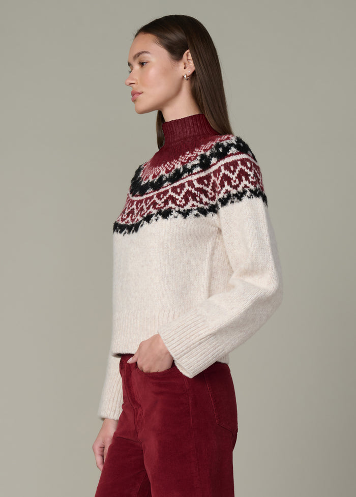 Joe's THE CELESTE FAIR ISLE SWEATER SYRAH MULTI FAIR ISLE