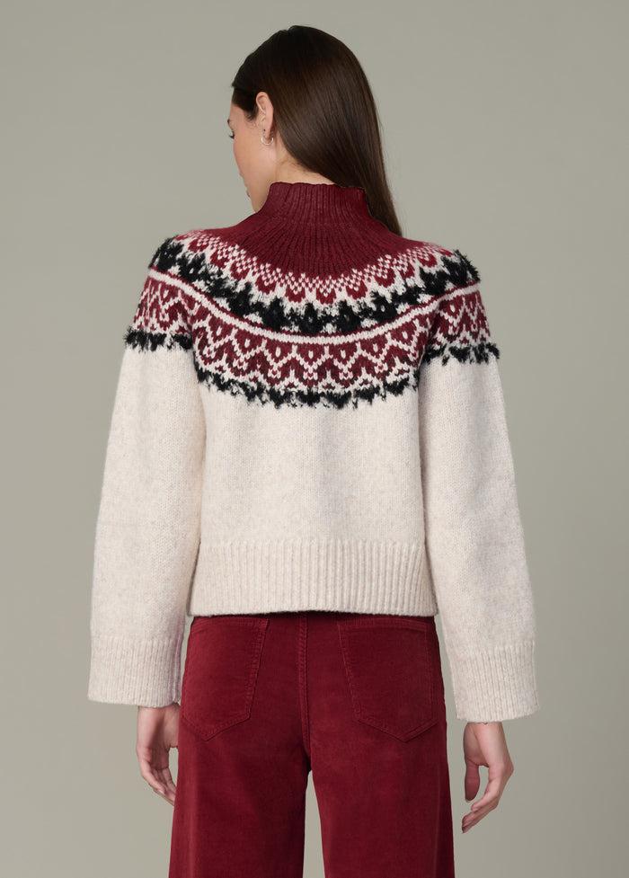 Joe's THE CELESTE FAIR ISLE SWEATER SYRAH MULTI FAIR ISLE