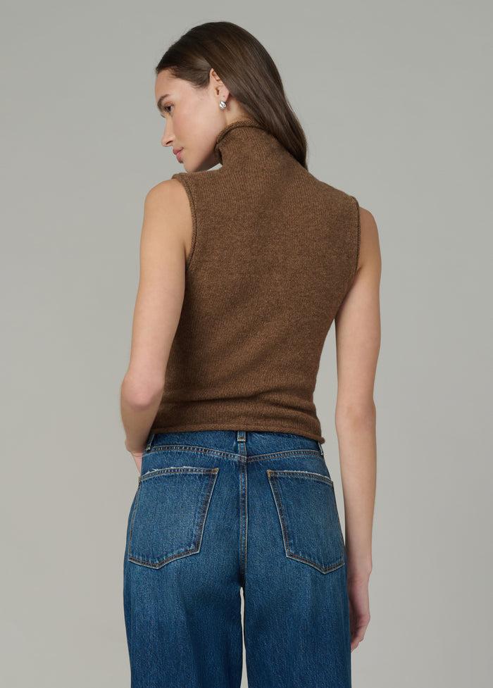 Joe's THE STEVIE SLEEVELESS ROLL NECK SWEATER CINNAMON