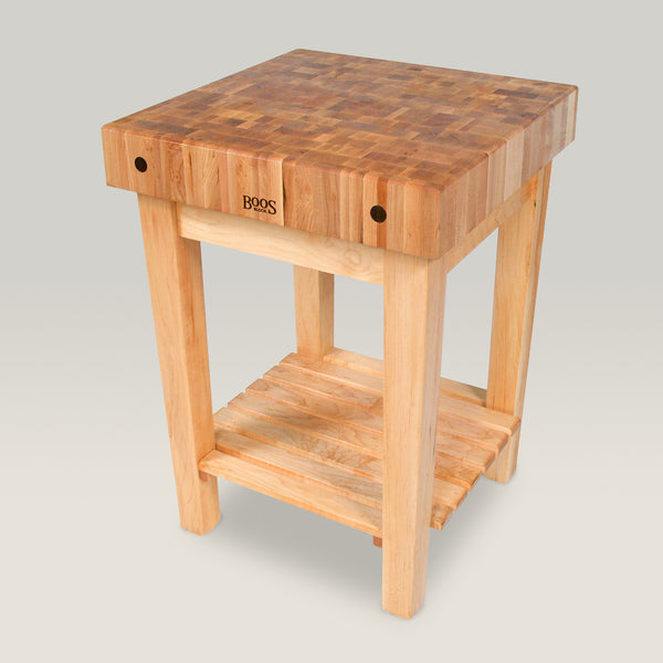 john boos 24" x 24" x 4" Maple Gourmet Block With Lower Shelf