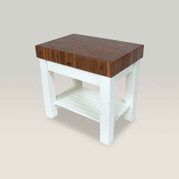 john boos 36" x 24" x 5" Walnut Homestead Block With Lower Shelf And Utensil Drawer