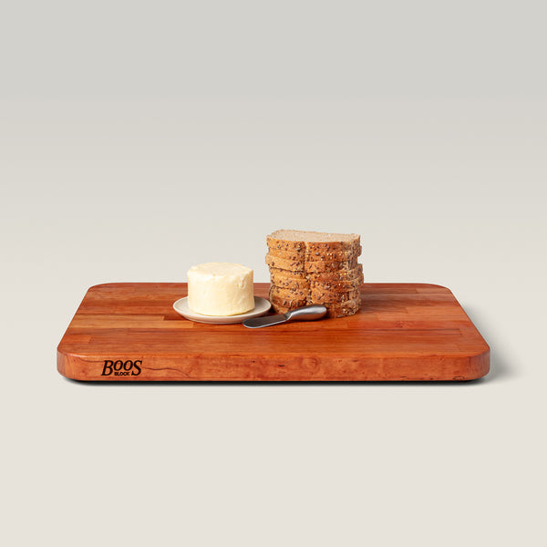 John Boos Cherry Blended Charcuterie Board With Rubber Feet 1-1/2" Thick (Feet Series)