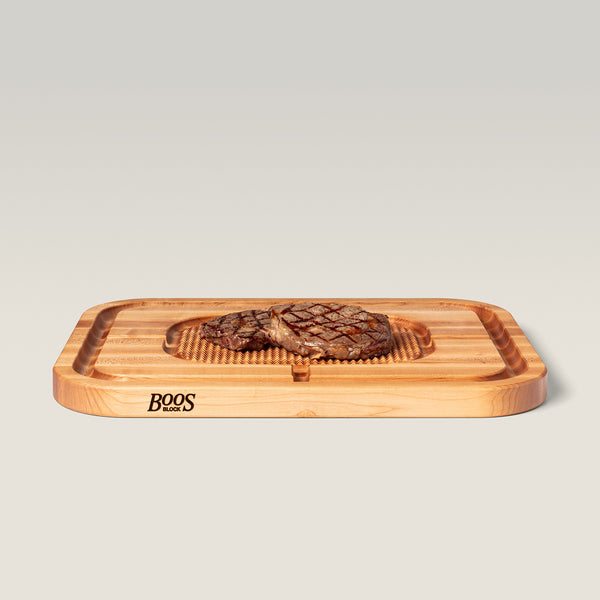 John Boos Maple Mayan Carving Cutting Board With Juice Groove & Stabilizing Pyramid Design 1-1/2" Thick (Carving Series)