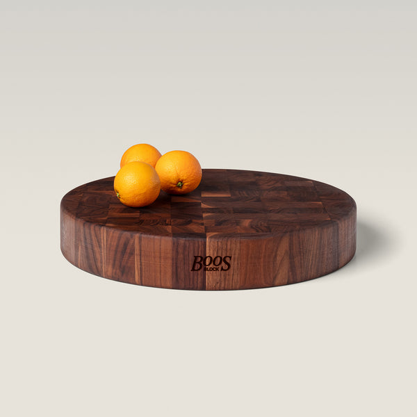 John Boos Walnut Round Chopping Block Reversible End Grain 3" Thick (CCB Series)
