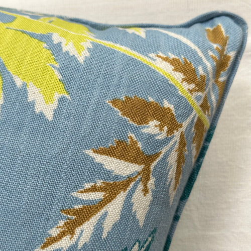 John Derian 18" X 18" 2308 Pillow In Sky Add To Cart Details 18" X 18" 55% Cotton 45% Linen Insert Included Handmade in India. Care Dry Clean Only   Celebrated For Their Unique Wool Stoles Printed Bags Cardigans And Pillow