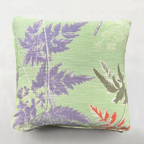 john derian 18" x 18" 2308 Pillow in Sprout Add to cart Details 18" x 18" 55% Cotton 45% Linen Insert included Handmade in India. Care Dry clean only   Celebrated for their unique wool stoles printed bags cardigans and pil