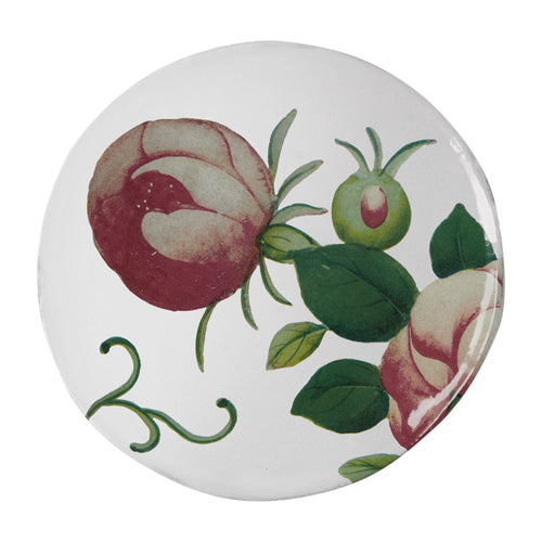 john derian 18th c Fan - Fairest Rose Plate Add to cart Details 6.9" Diameter × 0.5" Deep Glazed terracotta Made in Paris Care Dishwasher safe on a moderate wash cycle. Not microwave safe. Image Origin 18th century Fan.  John