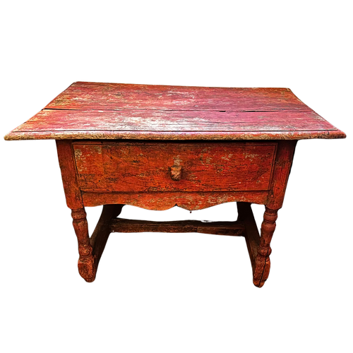 John Derian 19th Century Painted Antique Table With Drawer Add To Cart Included In Our Carefully Curated Antique Furniture collection Is A 19th Century Painted Table Featuring A A 24" L X 20.5" W