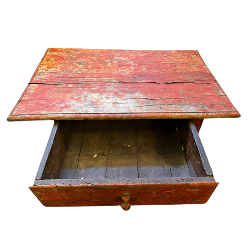 John Derian 19th Century Painted Antique Table With Drawer Add To Cart Included In Our Carefully Curated Antique Furniture collection Is A 19th Century Painted Table Featuring A A 24" L X 20.5" W