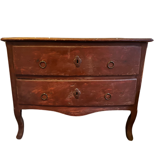 John Derian 19th Century Painted French Chest Add To Cart Included In Our Carefully Curated Antique Furniture collection Is A 19th Century Painted French Chest Featuring Three Drawers And Curved Legs With A Rectangular Top. Det