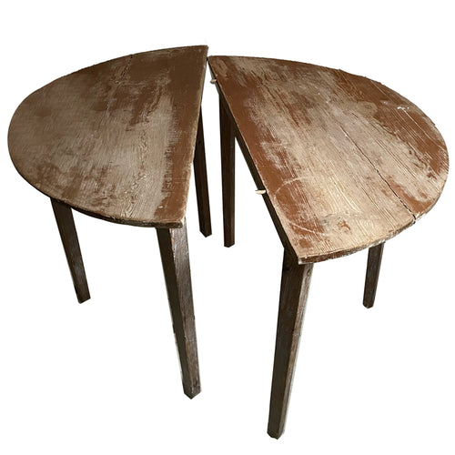 John Derian 19th Century Swedish Oblong/Round "Demilune" Table Add To Cart Details 35" W X 37" L X 21.5" W X 27.5" H Wooden Separates At Middle 19th Century Sweden   Please Note That Vintage Items Will Embrace Unique Variatio