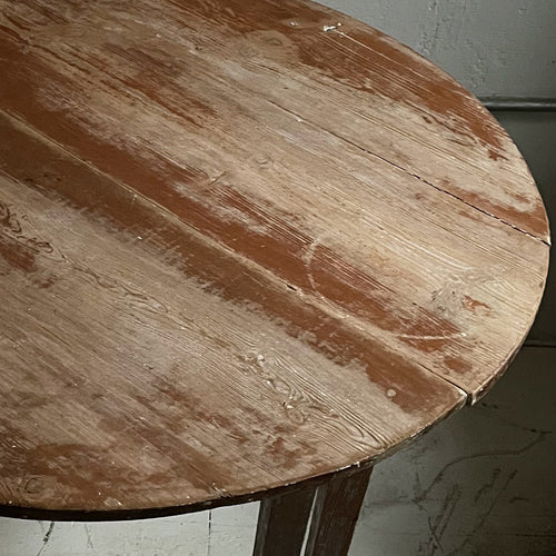 John Derian 19th Century Swedish Oblong/Round "Demilune" Table Add To Cart Details 35" W X 37" L X 21.5" W X 27.5" H Wooden Separates At Middle 19th Century Sweden   Please Note That Vintage Items Will Embrace Unique Variatio