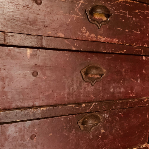 John Derian 19th Century Three Drawer Table Top "Cabinet" Add To Cart Details 30" L X 16" W X 17" H 3 Drawers Wood 19th Century USA Please Note That Vintage Items Will Embrace Unique Variations Such As Scratches Tears And Genera