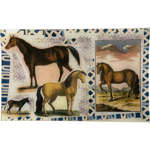 john derian 3 Horses and a Mule (Collage) 10 x 16" Rect. Tray