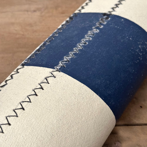 John Derian 3' X 5'8" Black Point Mercantile Painted Canvas Mat #21 Painted Canvas Mat