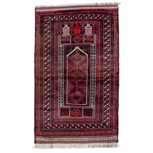 john derian 4'3" x 2'8" Antique Afghan Belouch Rug Add to cart Afghan Belouch rugs are renowned for their rich red hues intricate handwoven geometric patterns and high-quality wool construction. These rugs known for their durabi