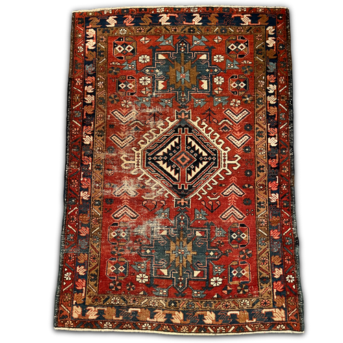 john derian 4'3" x 3'3" Antique Karaje Rug (DB12864) Add to cart FINAL SALE This antique Karaje Rug is a distinctive village rug from the Karaja region in northwestern Iran near Heriz and Tabriz. These rugs are celebrated for th