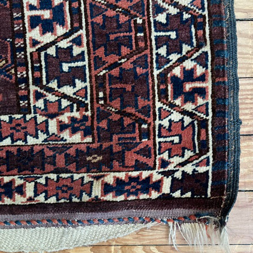 John Derian 4’6” X 5’3" Antique Caucasian Rug #6 Add To Cart FINAL SALE Details   4’6” X 5’3"