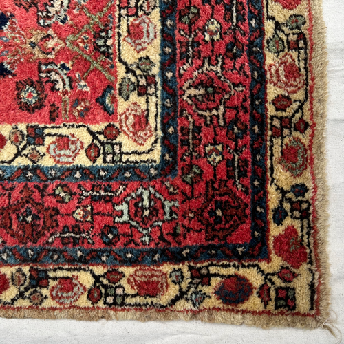 John Derian 4'7" X 6'9" Antique Hamadan Rug #4 Add To Cart A Hamadan Rug Is A Type Of Persian Rug Woven In And Around The City Of Hamadan One Of Iran’s Oldest Weaving Centers. These Rugs Are Known For Their Bold Geometric Patt