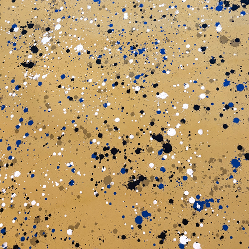 John Derian 5'7.5" X 4' Black Point Mercantile Splatter Painted Canvas Mat #30 Painted Canvas Mat