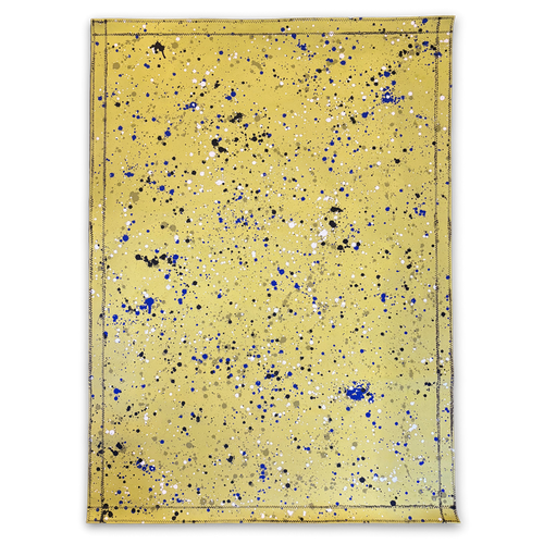 john derian 5'7.5" x 4' Black Point Mercantile Splatter Painted Canvas Mat #30 Painted Canvas Mat