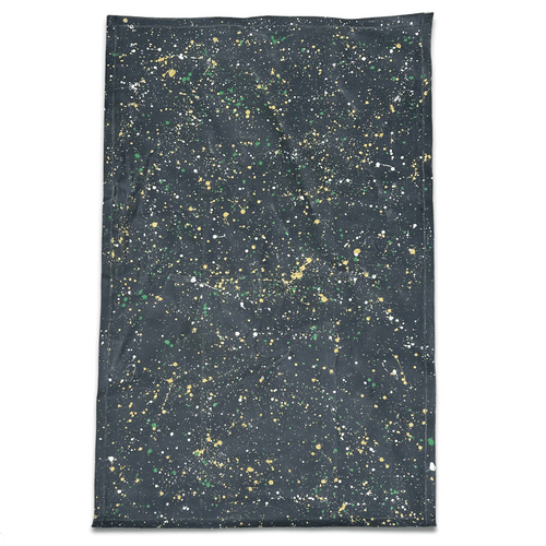 john derian 5' 7.5" x 9' Black Point Mercantile Splatter Painted Canvas Mat #26 Painted Canvas Mat