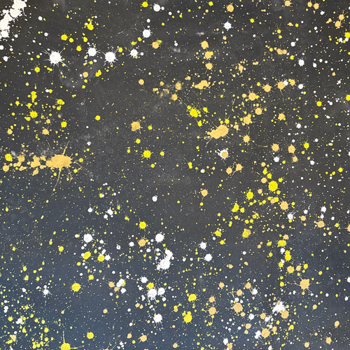 John Derian 5'8" X 4' Black Point Mercantile Splatter Painted Canvas Mat #29 Painted Canvas Mat