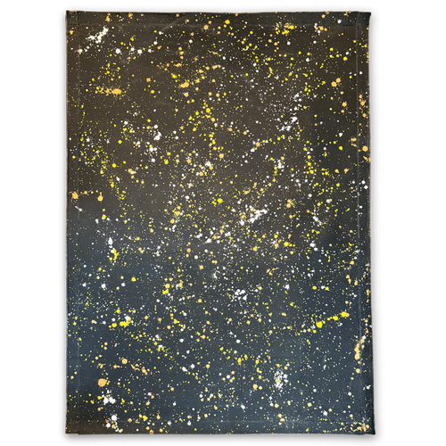 john derian 5'8" x 4' Black Point Mercantile Splatter Painted Canvas Mat #29 Painted Canvas Mat