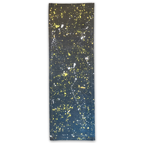 john derian 5' 9" x 2' Black Point Mercantile Splatter Painted Canvas Mat #27 Painted Canvas Mat