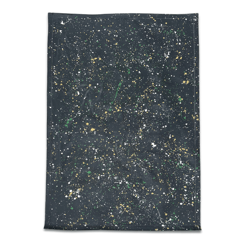 john derian 5' x 8' Black Point Mercantile Splatter Painted Canvas Mat #24 Painted Canvas Mat