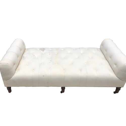 john derian 6' Field Bench in Antique Sail Fabric Custom Furniture