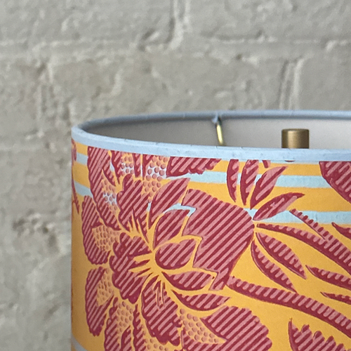 John Derian 7" H Antique French Paper Custom Drum Lampshade Pair #A16 Add To Cart Illuminate Your Space With A Touch Of History Through A Custom Lampshade Crafted From Antique French Wallpaper. This Timeless shade Pair feature