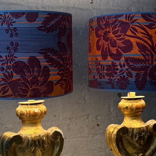 John Derian 7" H Antique French Paper Custom Drum Lampshade Pair #A16 Add To Cart Illuminate Your Space With A Touch Of History Through A Custom Lampshade Crafted From Antique French Wallpaper. This Timeless shade Pair feature