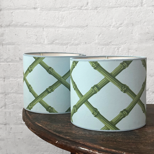 john derian 7" H Antique French Paper Custom Drum Lampshade Pair #A15 Add to cart Illuminate your space with a touch of history through a custom lampshade crafted from antique French wallpaper. This timeless shade pair feature