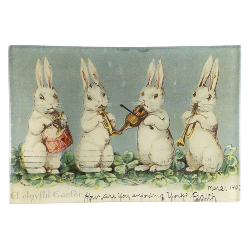 john derian A Joyful Easter (Bunny Quartet) 4.5 x 6.5" Mini-Tray