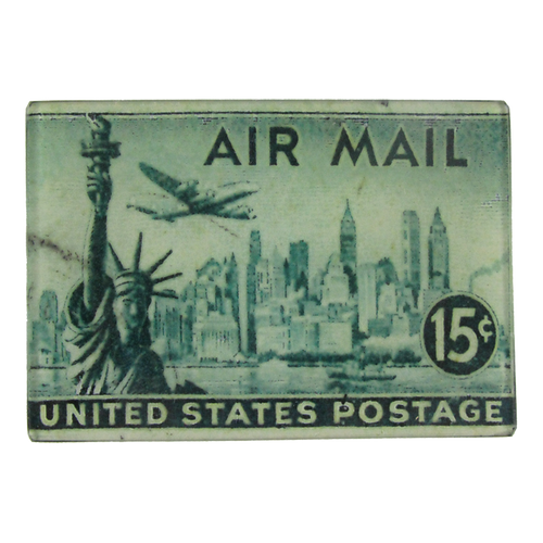 john derian Air Mail (Statue of Liberty) 3.5 x 5" Tiny Rect. Tray