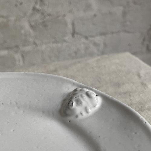 John Derian Alexandre Soup Plate Add To Cart Assiette Creuse Details 8.7" W x 8.7" L X 2.4" Deep Black Terra Cotta With White Enameled Glaze Each Item Will Feature Unique Variations Made In Paris Care Dishwasher Safe On A Mod