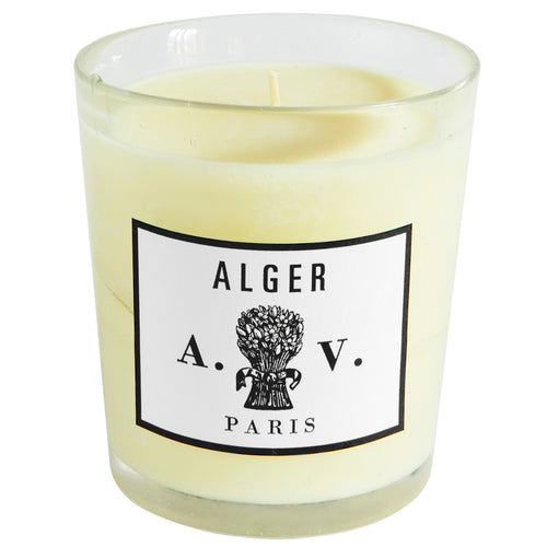 john derian Alger Candle Add to cart Contains essences of white campion  privet flowers wild jasmine and bitter orange with acidic notes spiced with a hint of chilli. Details 3 1/2" diameter x 4" tall 100% natural 100% cotton b