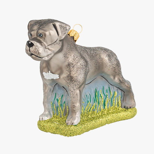 john derian American Bulldog Ornament Add to cart All Holiday ornaments and items are final sale and are not eligible for return or exchange. Details 4.5" W Glass Handblown in Poland Please note all ornaments and holiday ite