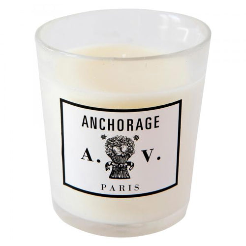 john derian Anchorage Candle Add to cart Contains essences of green citrus fruit peppermint-frozen magnolia moss and musk. Details 3 1/2" diameter x 4" tall 100% natural 100% cotton braided wick Burn time: 60-70 hours The glass