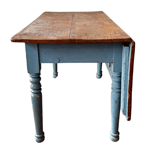 John Derian Antique Painted Drop-leaf Table Add To Cart Included In Our Carefully Curated Antique Furniture collection Is An Antique Blue Painted Drop-leaf Table Expanding Up To 42" Wide. Drop-leaf Tables With Roots In The 1
