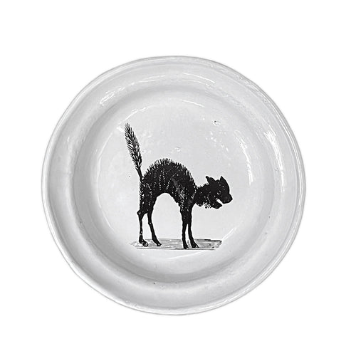 john derian Arched Back Cat Dish Add to cart Coupelle Chat Erissé Details 5.5" Diameter x 1" Deep Glazed terracotta Made in Paris Care Dishwasher safe on a moderate wash cycle. Not microwave safe. John Derian teamed up with Ast