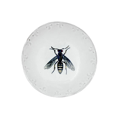 john derian Bee Saucer D Add to cart Soucoupe Abeille Details 5.25" Diameter x 1" Deep Glazed terracotta Made in Paris Care Dishwasher safe on a moderate wash cycle. Not microwave safe. John Derian teamed up with Astier de Villa