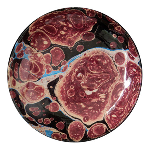 john derian Black Blue and Red Soup Plate Add to cart Soucoupe Marbre Marron Details 7" Round x 1" Deep Glazed terracotta Marble pattern and color may vary from piece to piece Made in Paris Care Dishwasher safe on a moderate was