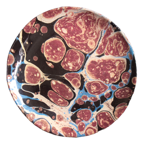 john derian Black Blue & Red Marble Dessert Plate Add to cart Assiette Dessert Marbre Noir Bleu Rouge
