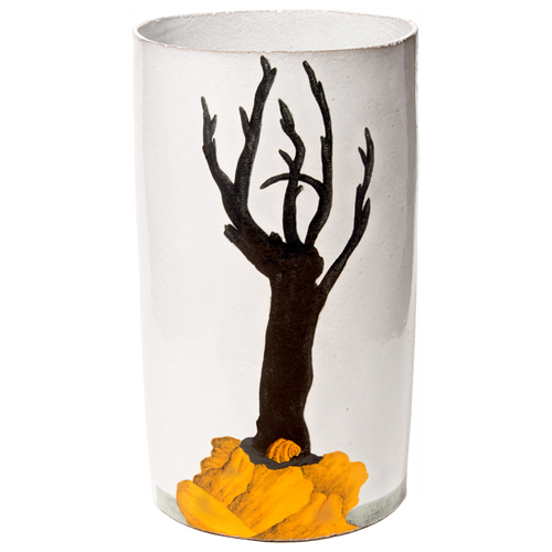 john derian Black Coral Vase Add to cart Details 5.25" Dimeter x 9.5" H Glazed terracotta Made in Paris Care Dishwasher safe on a moderate wash cycle. Not microwave safe. Image Origin England c. 1737.  John Derian teamed up w