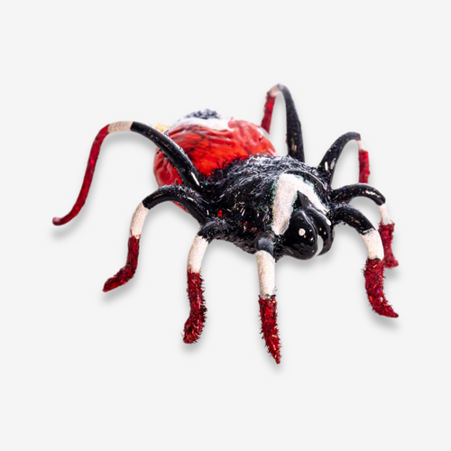 john derian Black & Red Spider Ornament Add to cart All Holiday ornaments and items are final sale and are not eligible for return or exchange.  This Black & Red Spider Ornament is a festive addition to your holiday tree. Metic