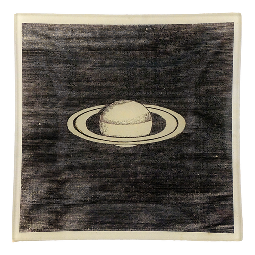 john derian Black & White Saturn Un Vide Poche (6" Square)