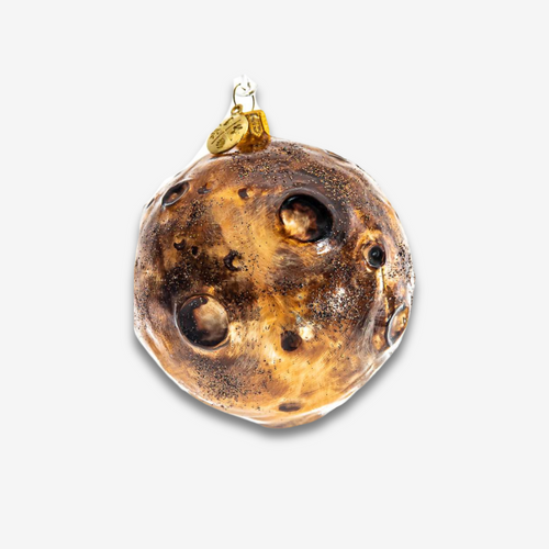 john derian Brown Moon Ball Ornament Add to cart Crafted with a cosmic touch this Moon Ball Ornament features a textured spherical design that resembles a celestial asteroid. Its rugged surface and subtle shimmer evoke the myste
