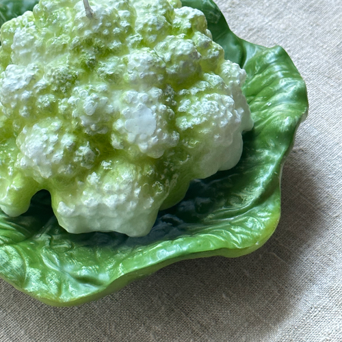 John Derian Cabbage Leaf Shaped Candle Base Add To Cart This Wax Cabbage Leaf Candle Base Is Intended To Be Placed Under These Cabbage Candles Or Head Of Lettuce Candle. Details 8.5" W Paraffin Wax Each Item Will Feature Unique